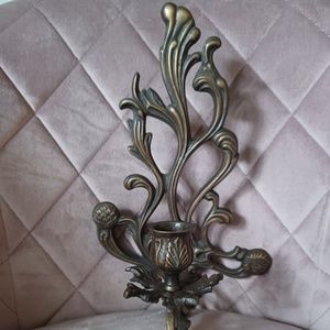 Cast iron/bronze Floral Vine Wall Candle Holder Made in India
